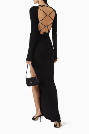 Open-back Maxi Dress in Viscose-blend