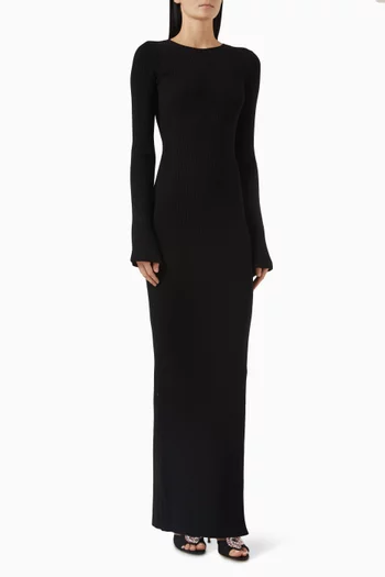 Open-back Maxi Dress in Viscose-blend