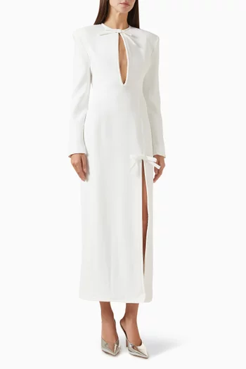 فستان متوسط الطول بعقد سابل