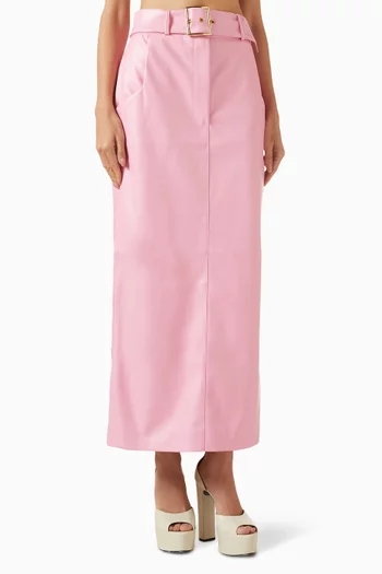 تنورة طويلة بحزام جلد صديق للبيئة