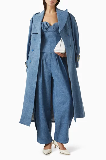 بلوزة بصدرية بقوالب كشكش دينم