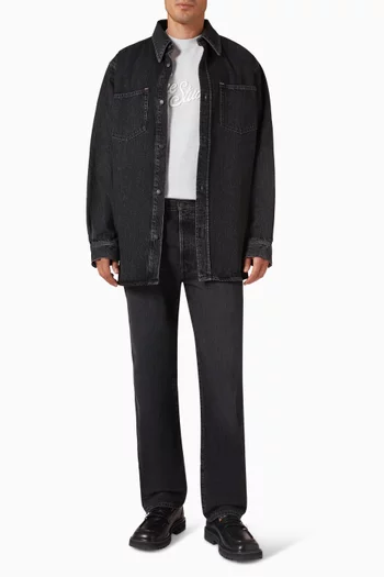 Denim Button-Up Shirt in Cotton