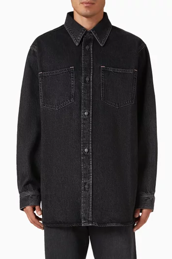 Denim Button-Up Shirt in Cotton