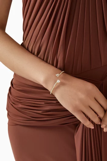 Mesmera Heart Bangle in Gold-plated Metal
