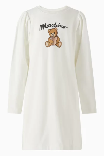 Sweatshirt Teddy Dress in Cotton Jersey