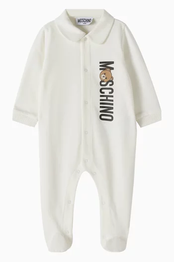 Bear-print Sleepsuit in Cotton