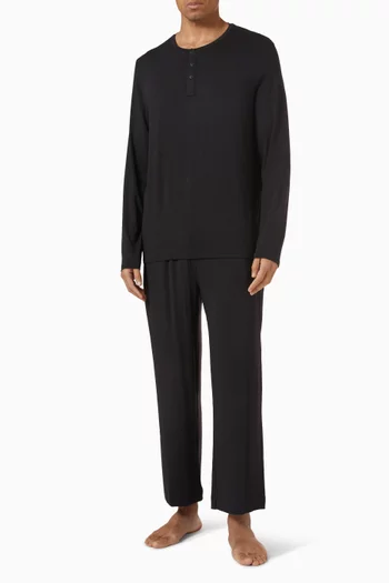 تي شيرت بيجاما بياقة هنلي مودال فائق النعومة