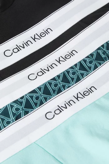 Logo Boxer Trunks in Stretch-cotton, Set of 3