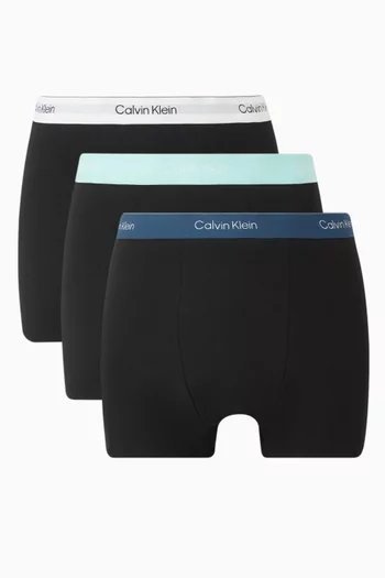 Relaxed-fit Trunks in Stretch Cotton, Set of 3
