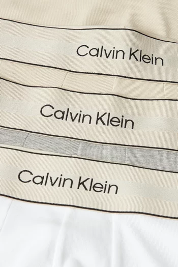 طقم بوكسر بشعار الماركة كلاسيكي قطن مطاطي، 3 قطع