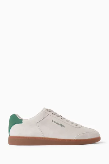 Low Cupsole Lace-up Sneakers in Suede