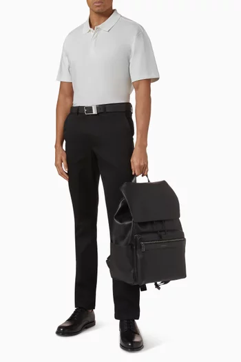 تي شيرت بولو فاخر قطن بنسيج متشابك