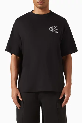 تي شيرت بشعار الماركة بحجم صغير قطن جيرسيه