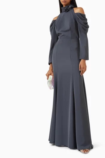 High-neckline Maxi Dress