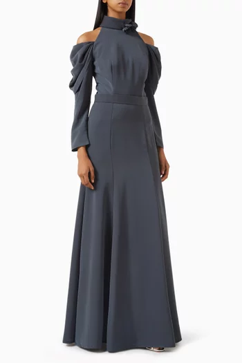 High-neckline Maxi Dress