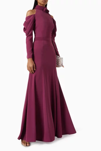 High-neckline Maxi Dress