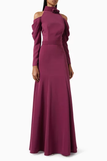 High-neckline Maxi Dress