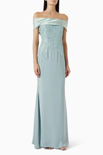 Sequin-embellished Maxi Dress