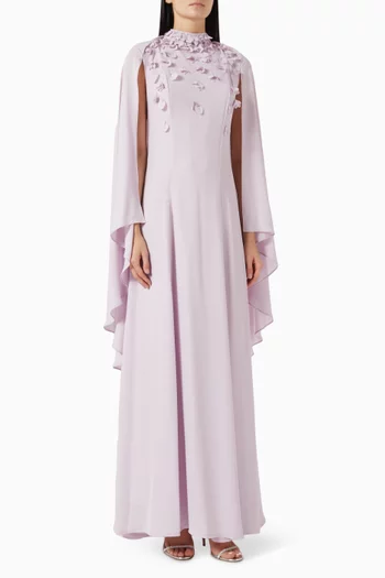 Embellished Cape-style Maxi Dress