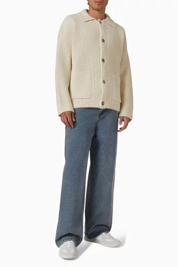 Cardigan in Wool-blend Knit