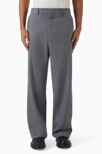 بنطال واسع الساقين صوف فلانيل