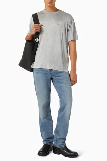 Logo T-shirt in Viscose & Silk