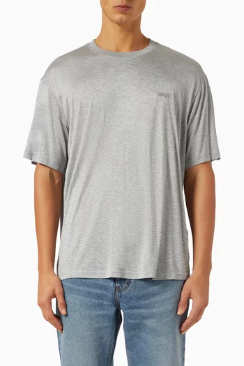 Logo T-shirt in Viscose & Silk