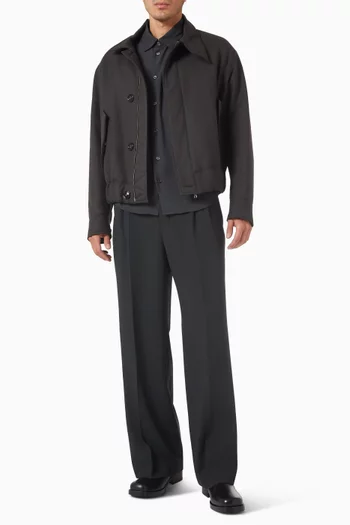 Harrington Jacket in Wool Gabardine