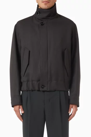 Harrington Jacket in Wool Gabardine