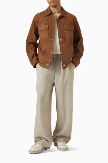 Trucker Jacket in Suede Leather