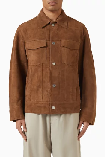 Trucker Jacket in Suede Leather