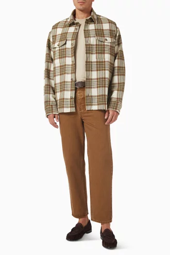 قميص بنقشة مربعات قطن