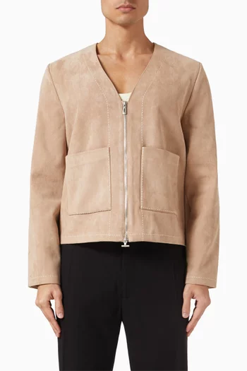 Zip Cardigan in Vegan Suede