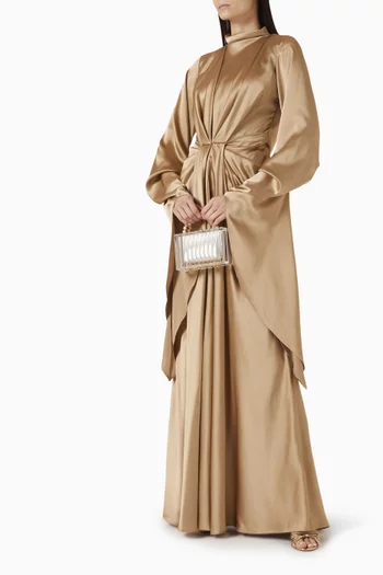 Drape-waist Dress in Satin