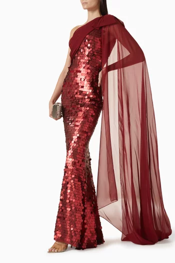 Sequin-embellished Bow Gown
