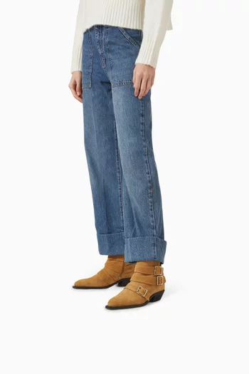Eras Buckled Ankle Boots in Suede