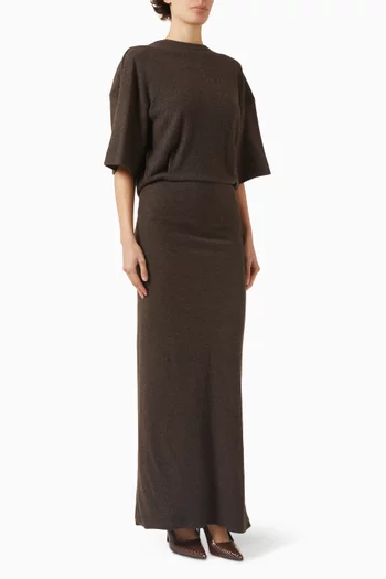 فستان مارلين بفتحة في الخلف صوف