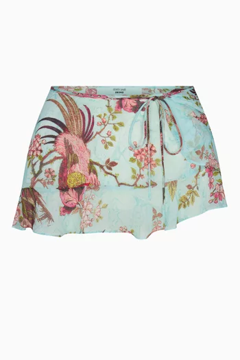 Roberto Cavalli x SKIMS Low Rise Mini Skirt in Chiffon