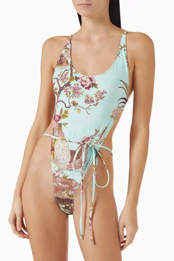 Roberto Cavalli x SKIMS Signature Swim Tie Waist One-piece Swimsuit