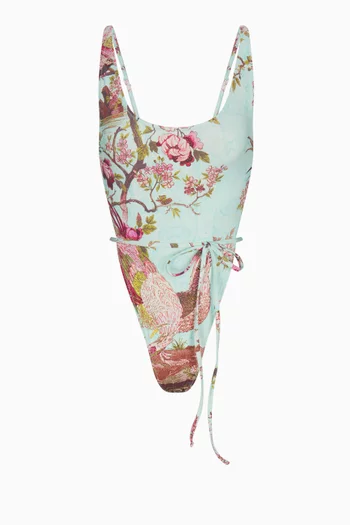Roberto Cavalli x SKIMS Signature Swim Tie Waist One-piece Swimsuit