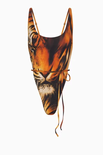 Roberto Cavalli x SKIMS Signature Swim Tie Waist One-piece Swimsuit