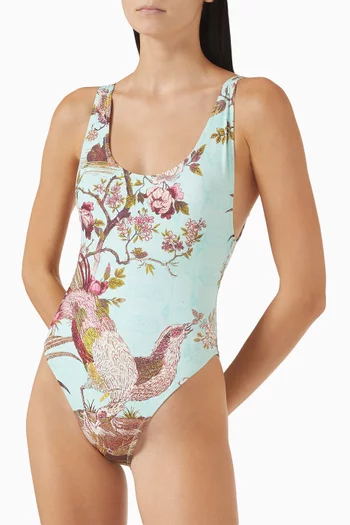 Roberto Cavalli X SKIMS Signature Swim Scoop Neck One-piece Swimsuit