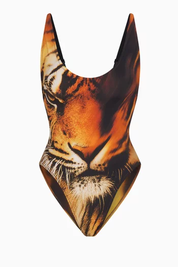 Roberto Cavalli x SKIMS Signature Swim Scoop Neck One-piece Swimsuit