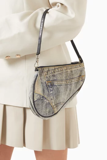Mini Saddle Bag in Denim