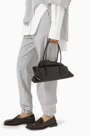 حقيبة لا باسيجاتا صغيرة جلد بنقشة جلد التمساح