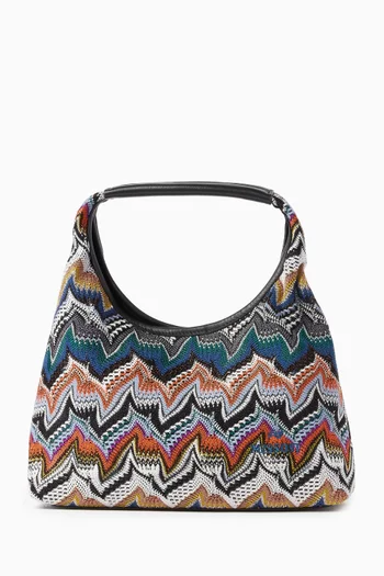 Small Hobo Bag in Raschel Knit