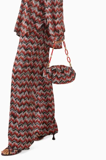 Zigzag Chain Pouch in Lurex-knit