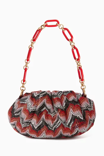 Zigzag Chain Pouch in Lurex-knit