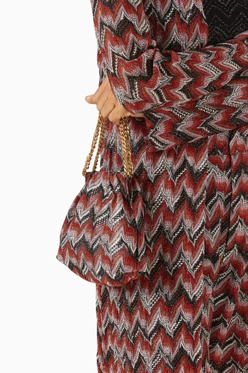 Zigzag Drawstring Pouch in Lurex-knit