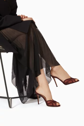 Mules in Organza Mesh & Suede